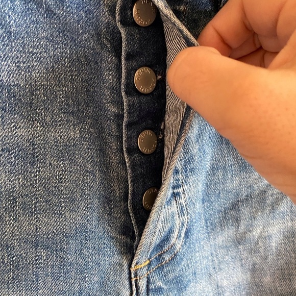 Denim Forum The Yoko High Rise Slim Womans Size 28 In My Bleu L'amour Distressed - Picture 6 of 14